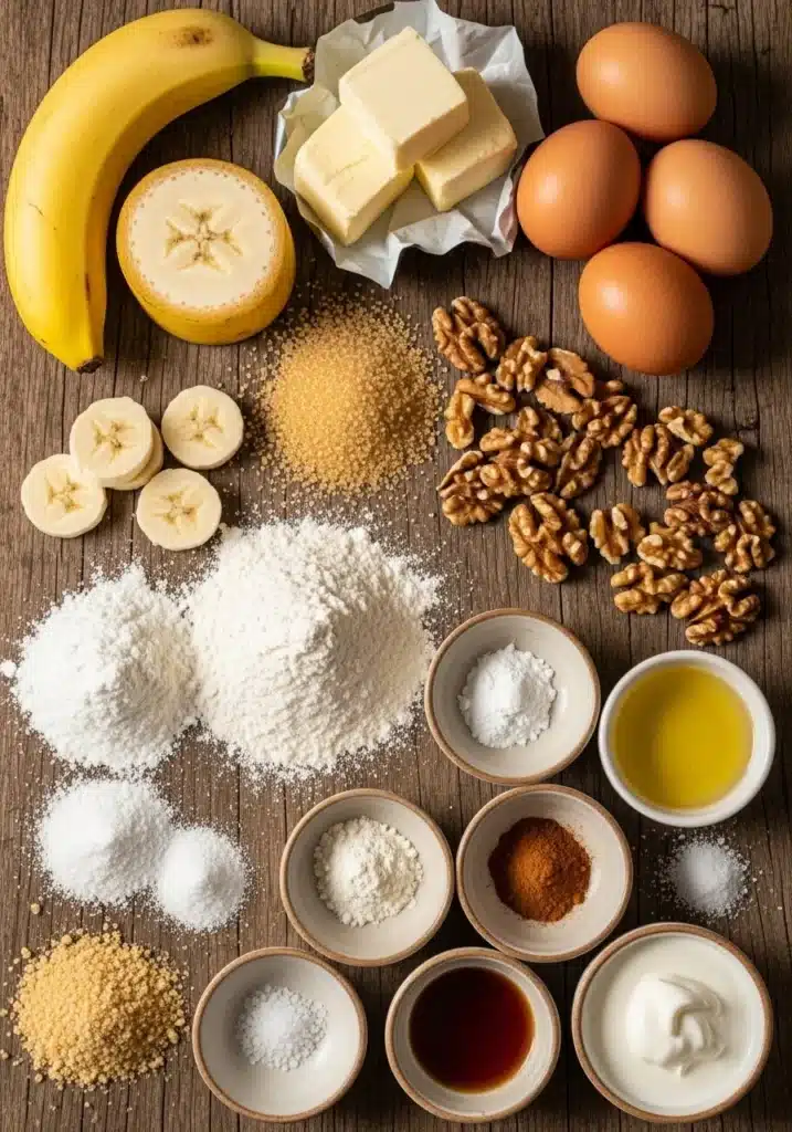 Bolo de Banana com Creme de Nozes