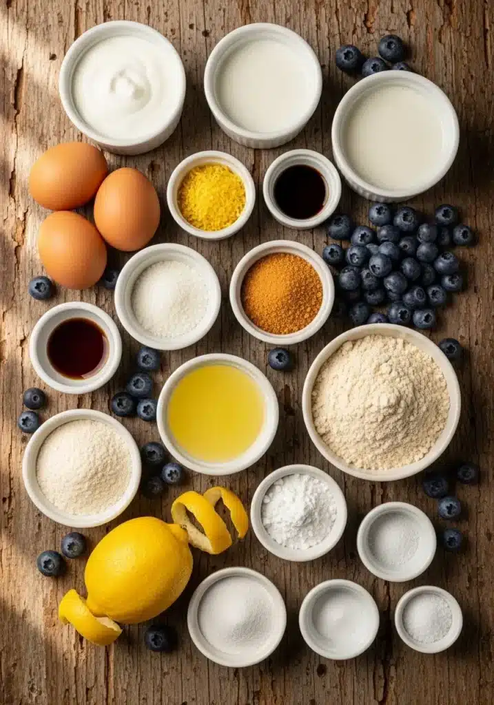 Bolinhos Proteicos de Limão e Mirtilo