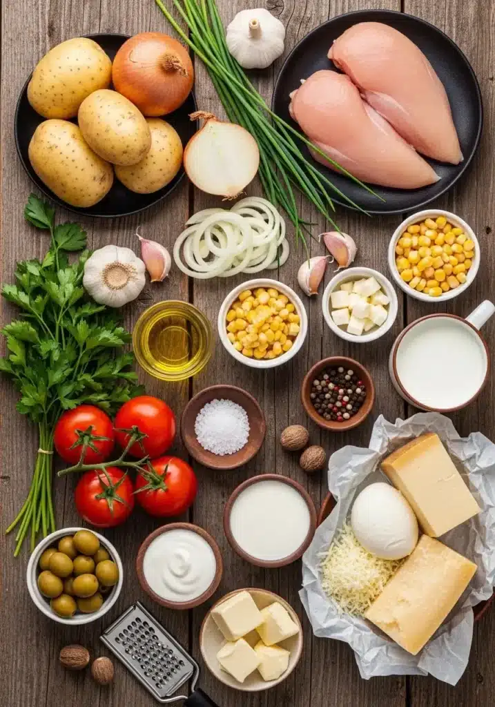 Escondidinho de Frango com Queijo Gratinado