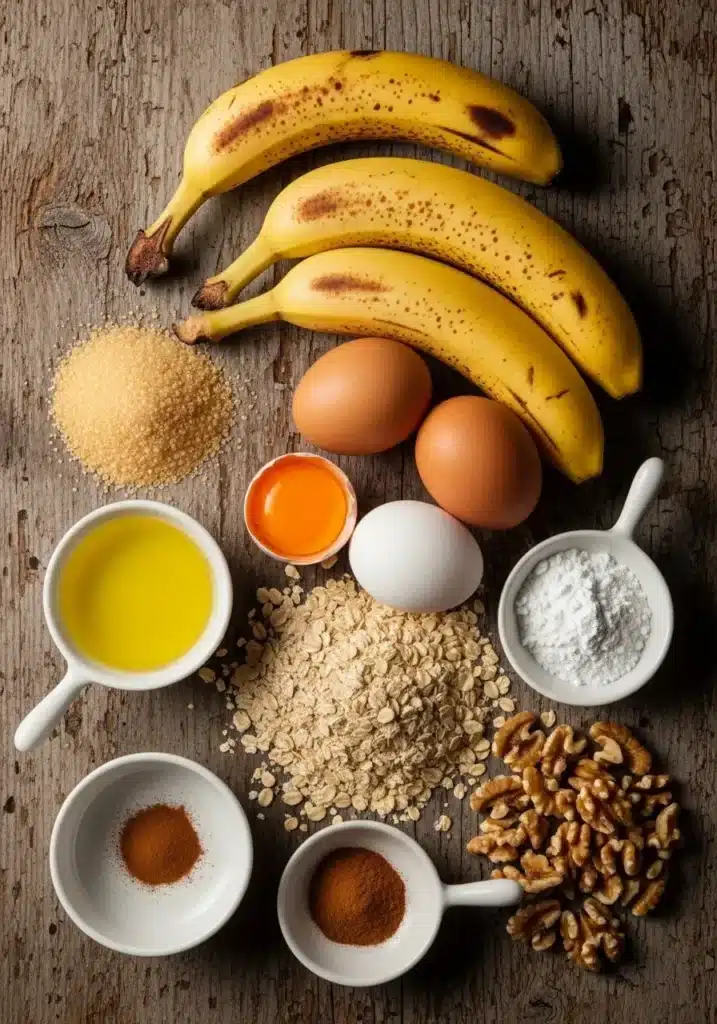 Bolo de banana com aveia sem farinha e sem leite