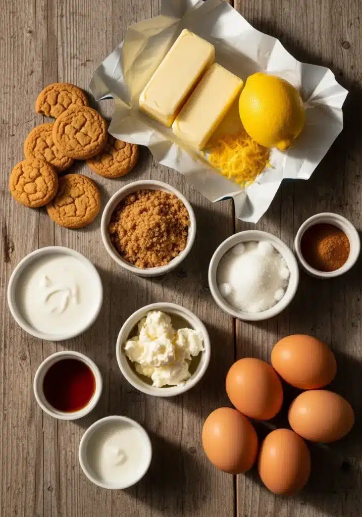 Tarta de queso y galletas de canela