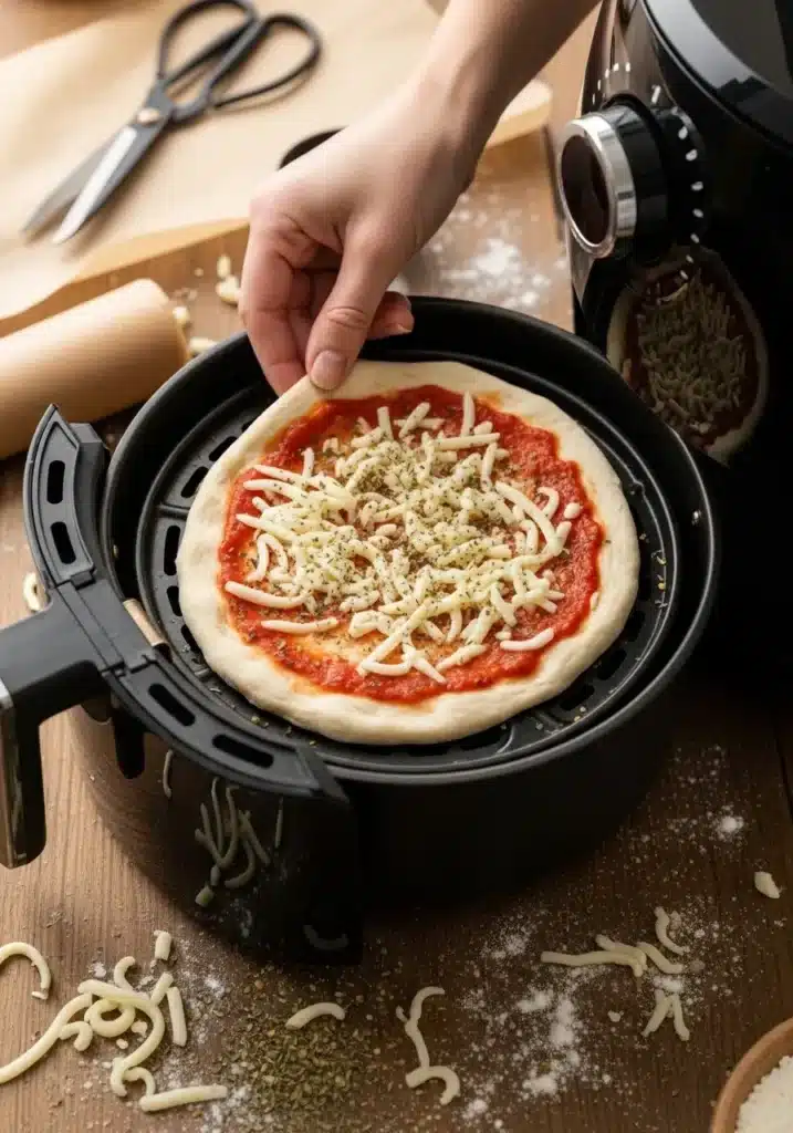 pizza musarela air fryer