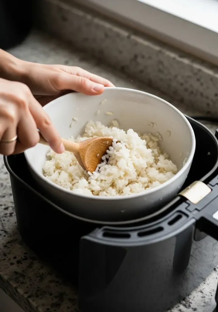como fazer arroz na air fryer