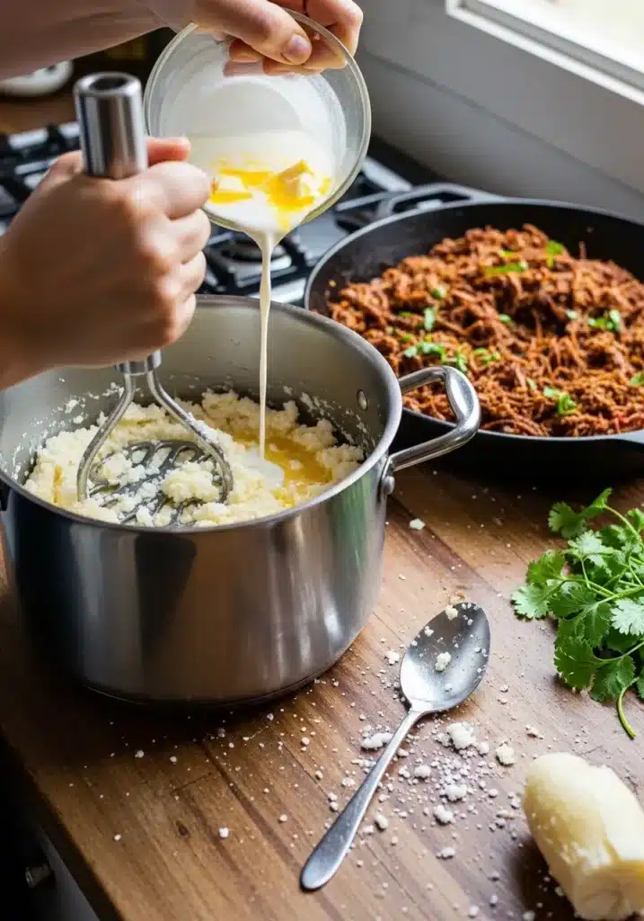 Escondidinho de Carne Seca com Purê de Mandioca