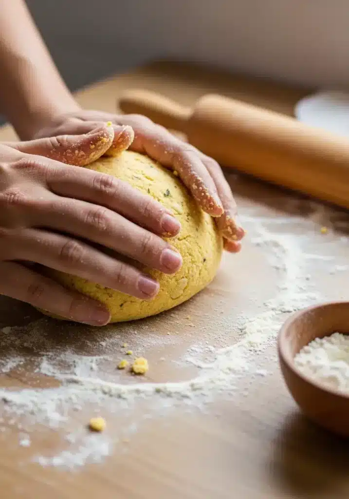 Biscoitos salgados de fubá com queijo e orégano