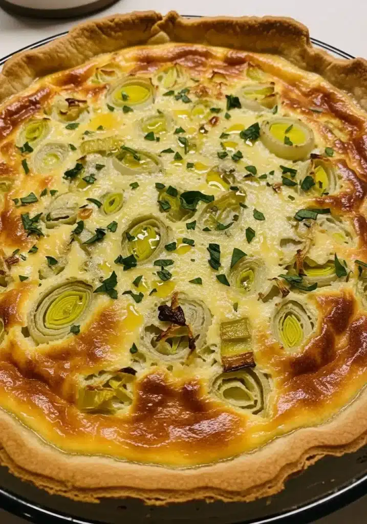 quiche de alho poró sem glúten