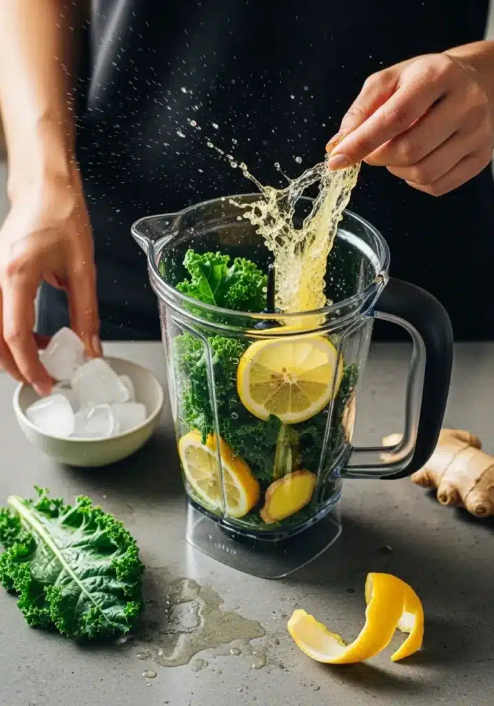 Suco Detox de Couve com Limão e Gengibre