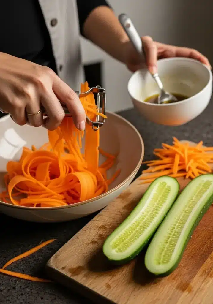 Salada Asiática de Cenoura e Pepino