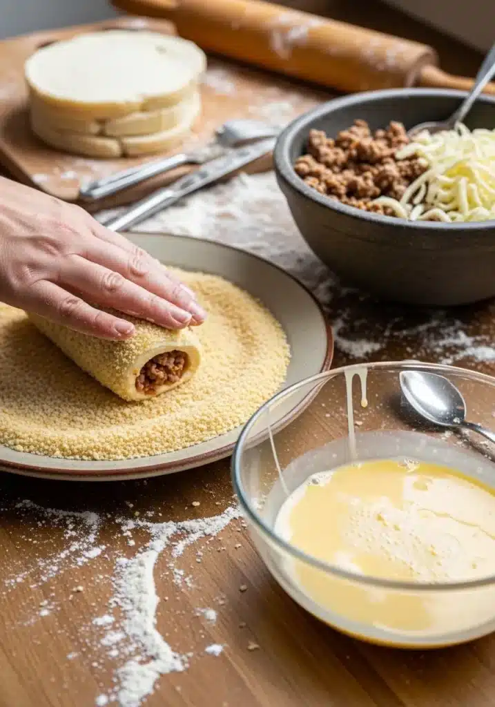 Rolinhos de Rabanada com Linguiça