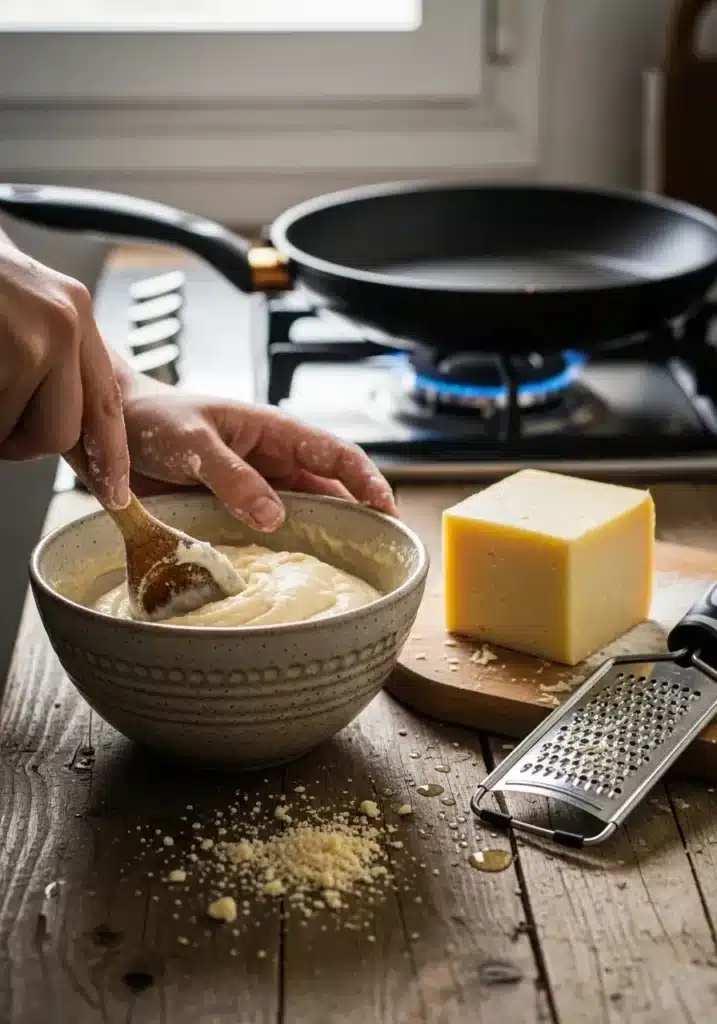 Pão de Queijo de Frigideira em 5 Minutos
