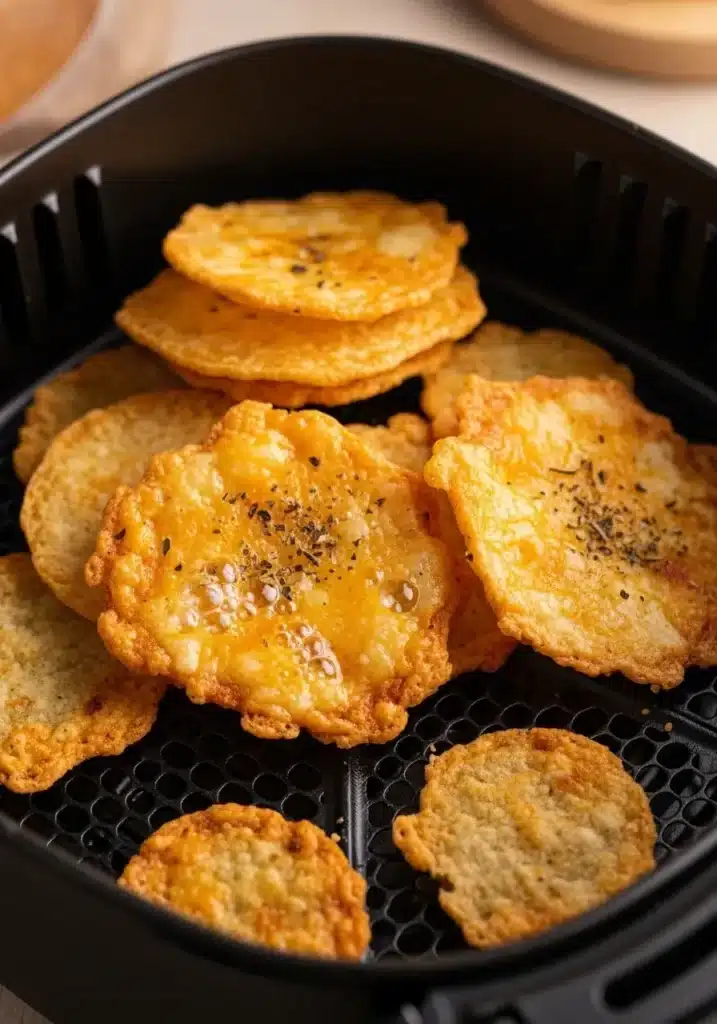 Chips de Queijo Crocante na Air Fryer