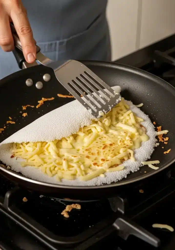 Tapioca Recheada com Queijo Derretido