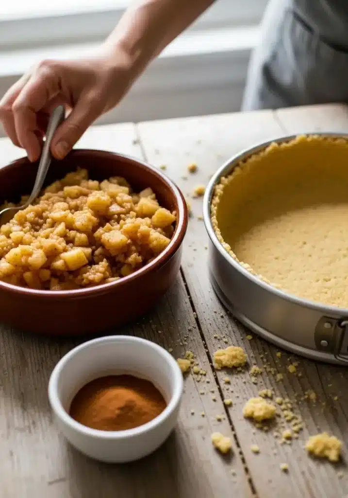 Torta gelada de maçã com canela