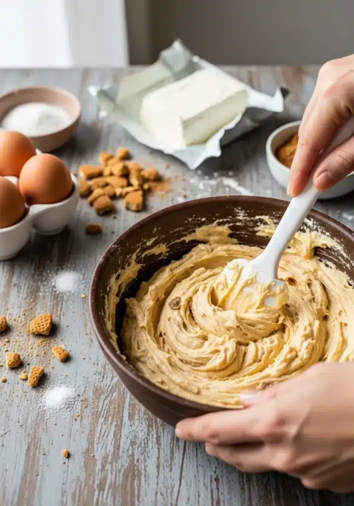 Tarta de queso y galletas de canela