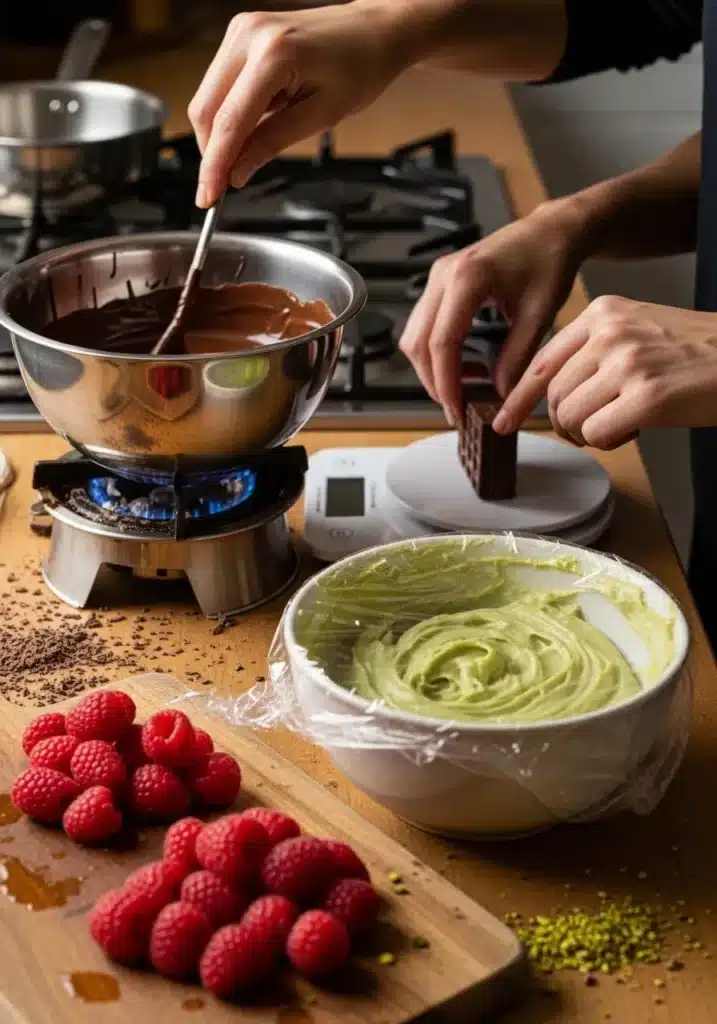 Ovo de Colher de Pistache com Framboesa