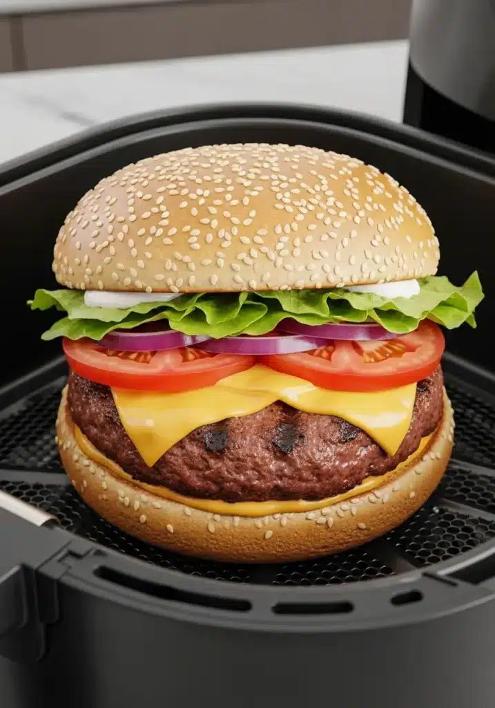 como fazer hamburguer na air fryer