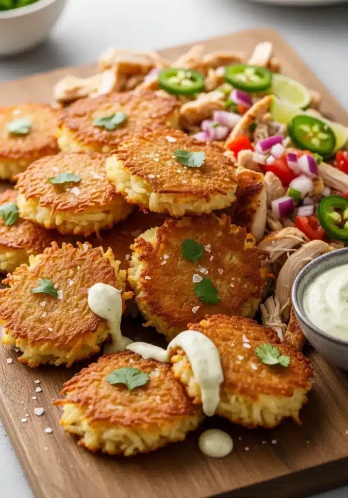 Bolinho de mandioquinha com frango