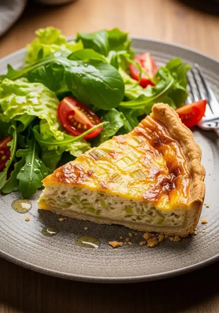 quiche de alho poró sem glúten