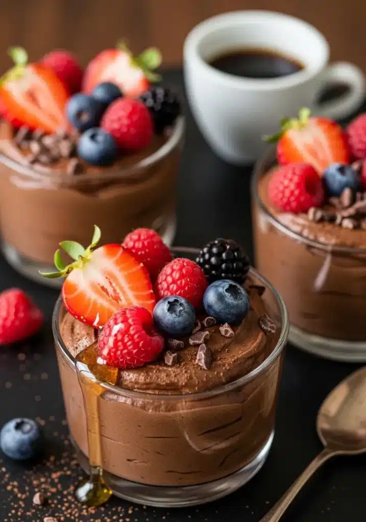 mousse de chocolate proteico
