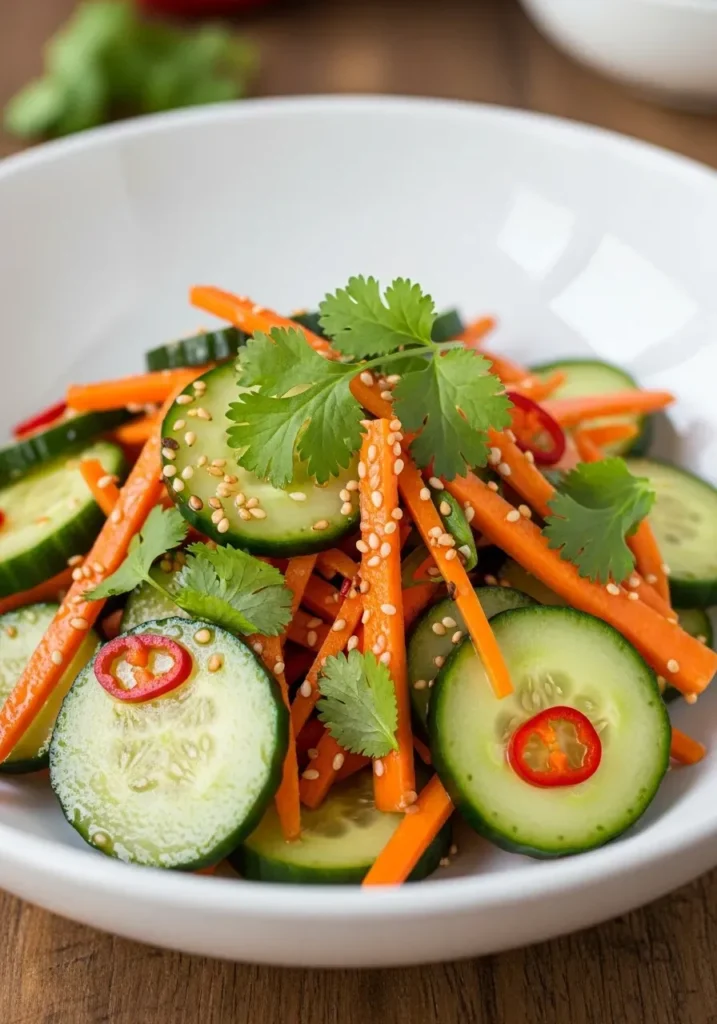 Salada Asiática de Cenoura e Pepino