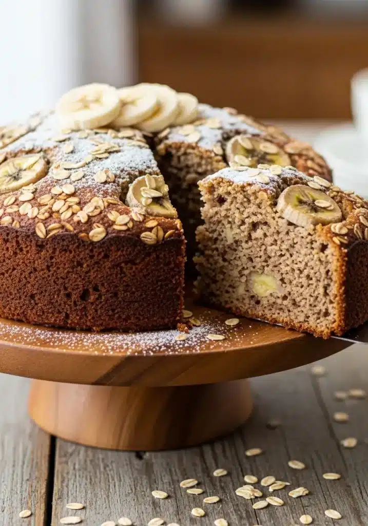 Bolo de banana com aveia sem farinha e sem leite