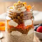 Aveia de um dia para o outro com bolo de cenoura