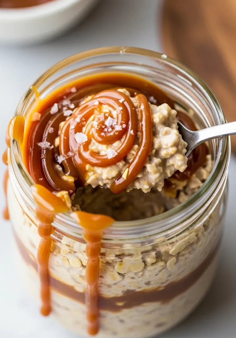 Aveia Noturna Cremosa com Caramelo Salgado