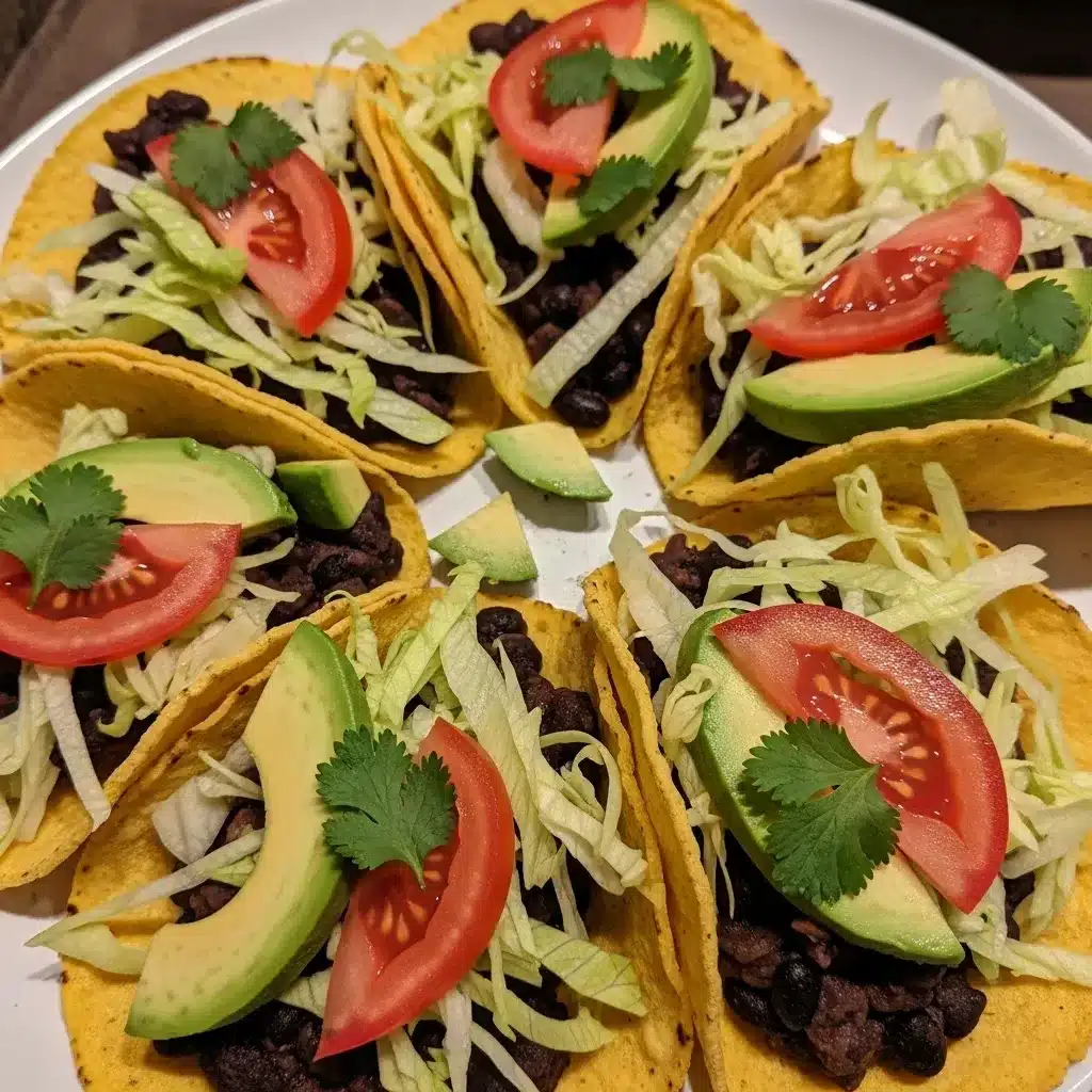 Tacos Crocantes Veganos de Feijão Preto