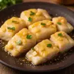 Bacalhau com Manteiga de Alho e Pimenta Doce