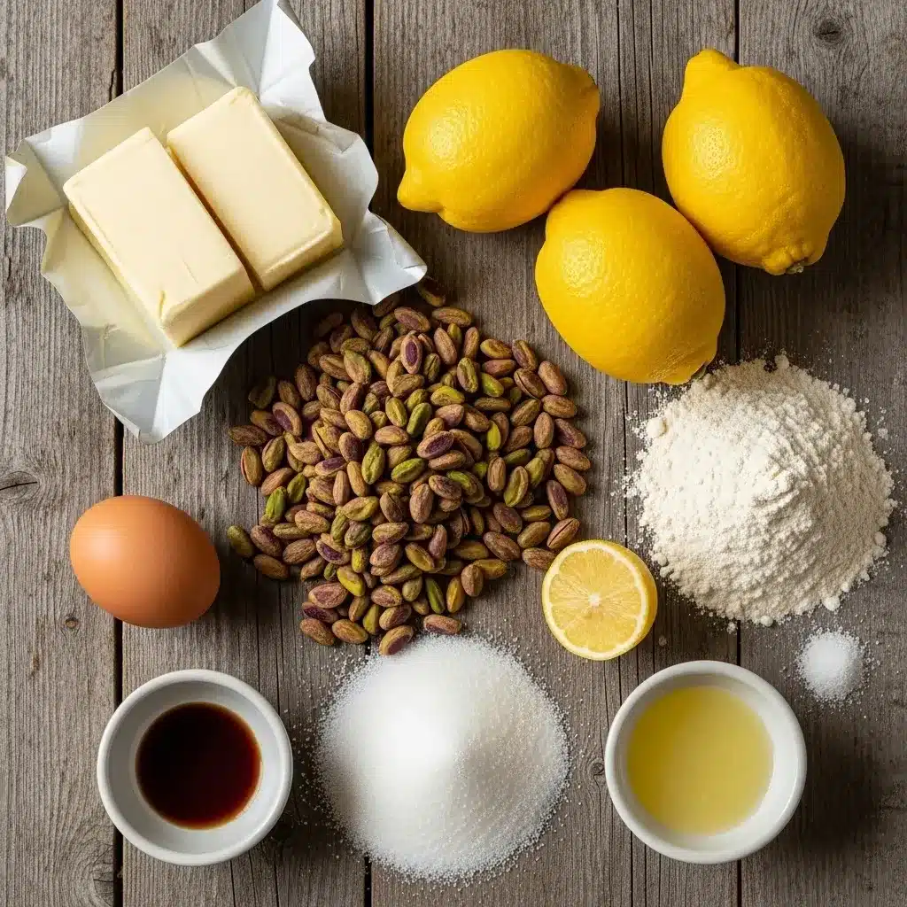 Receita de biscoito amanteigado de pistache e limão