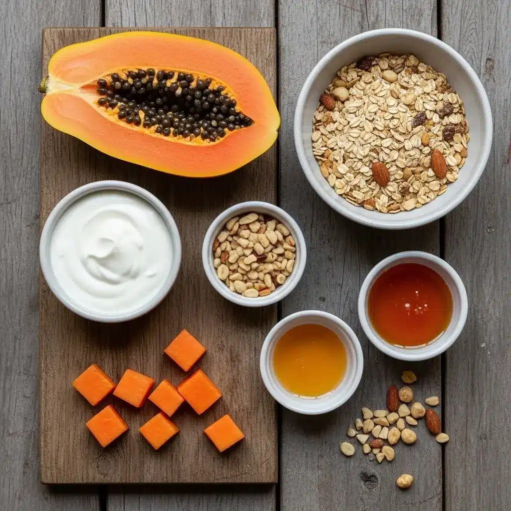 Mamão com Iogurte e Granola