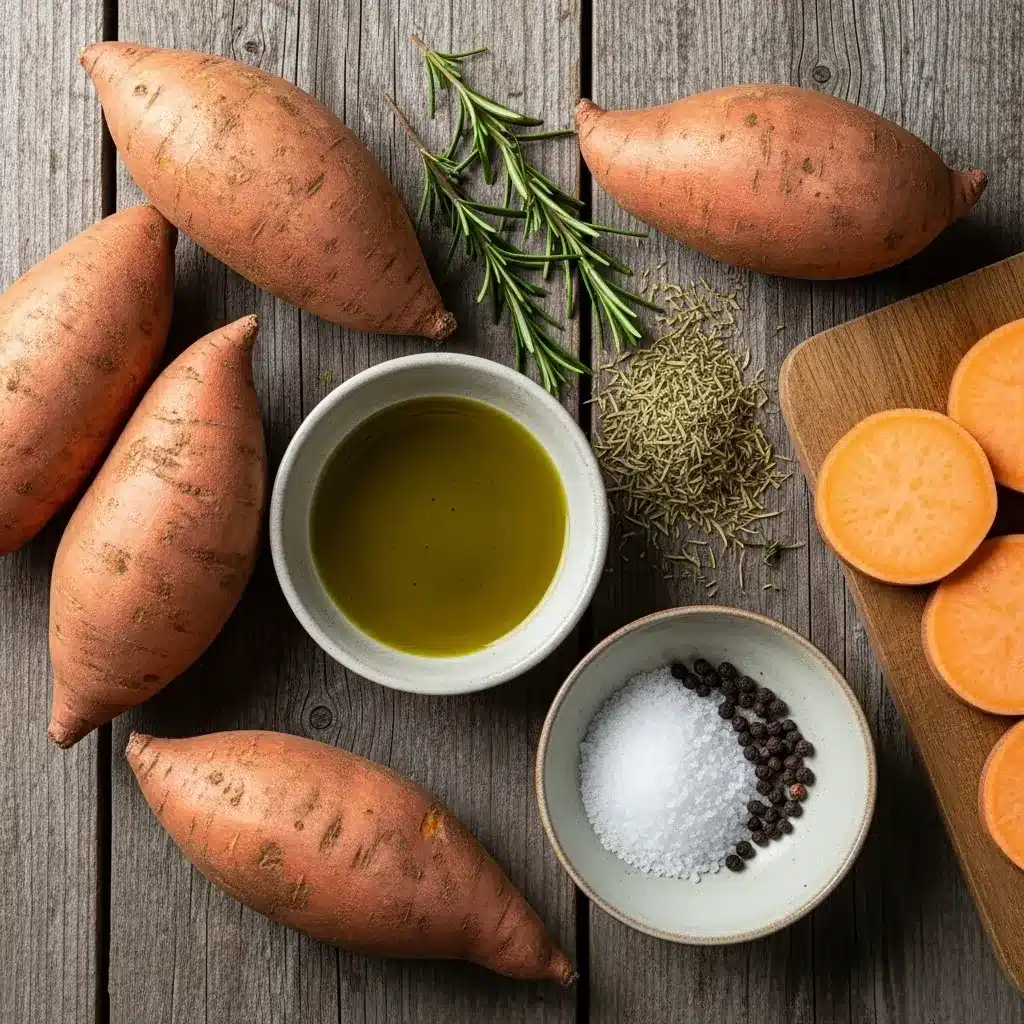 Batata-doce assada com Azeite e Sal