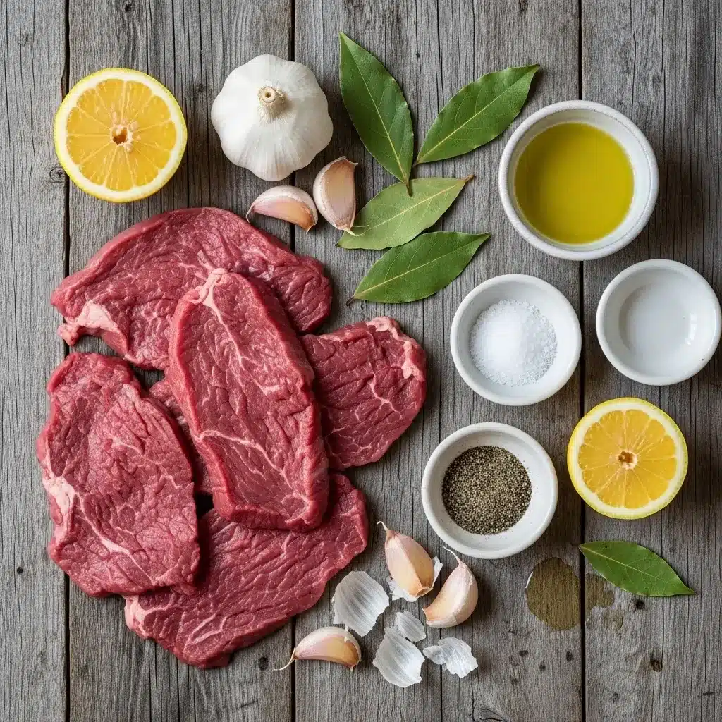 Carne magra com Alho e Louro