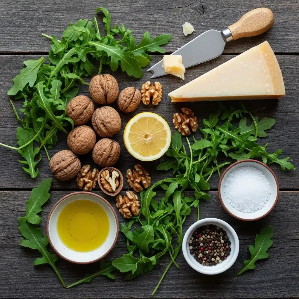 Rúcula com Nozes e Azeite