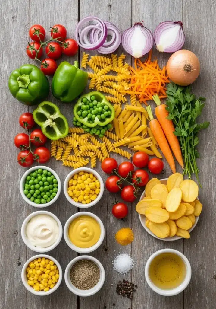 Salada crocante de macarrão