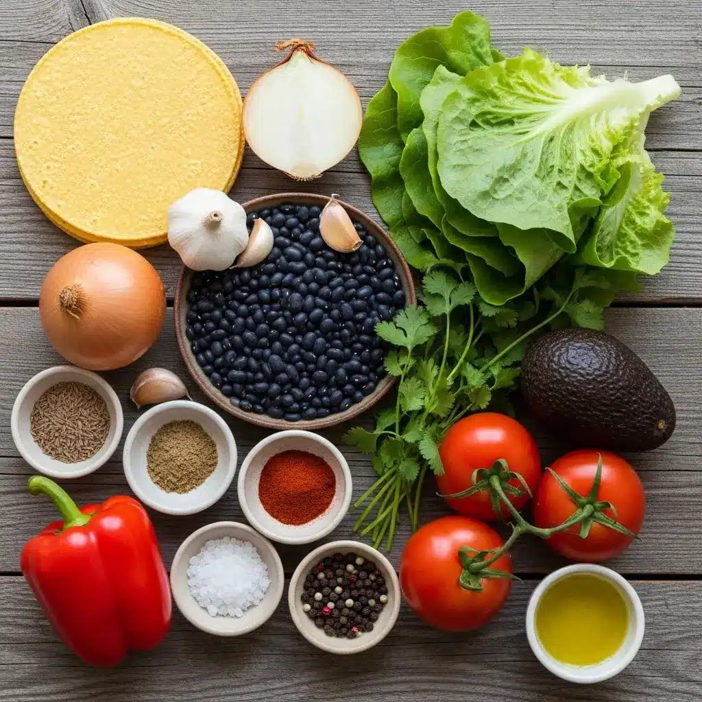 Tacos Crocantes Veganos de Feijão Preto