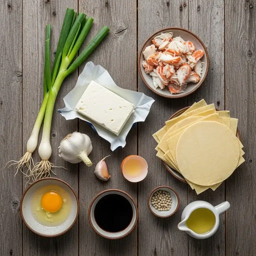 Bolinhas Crocantes de Rangoon de Caranguejo