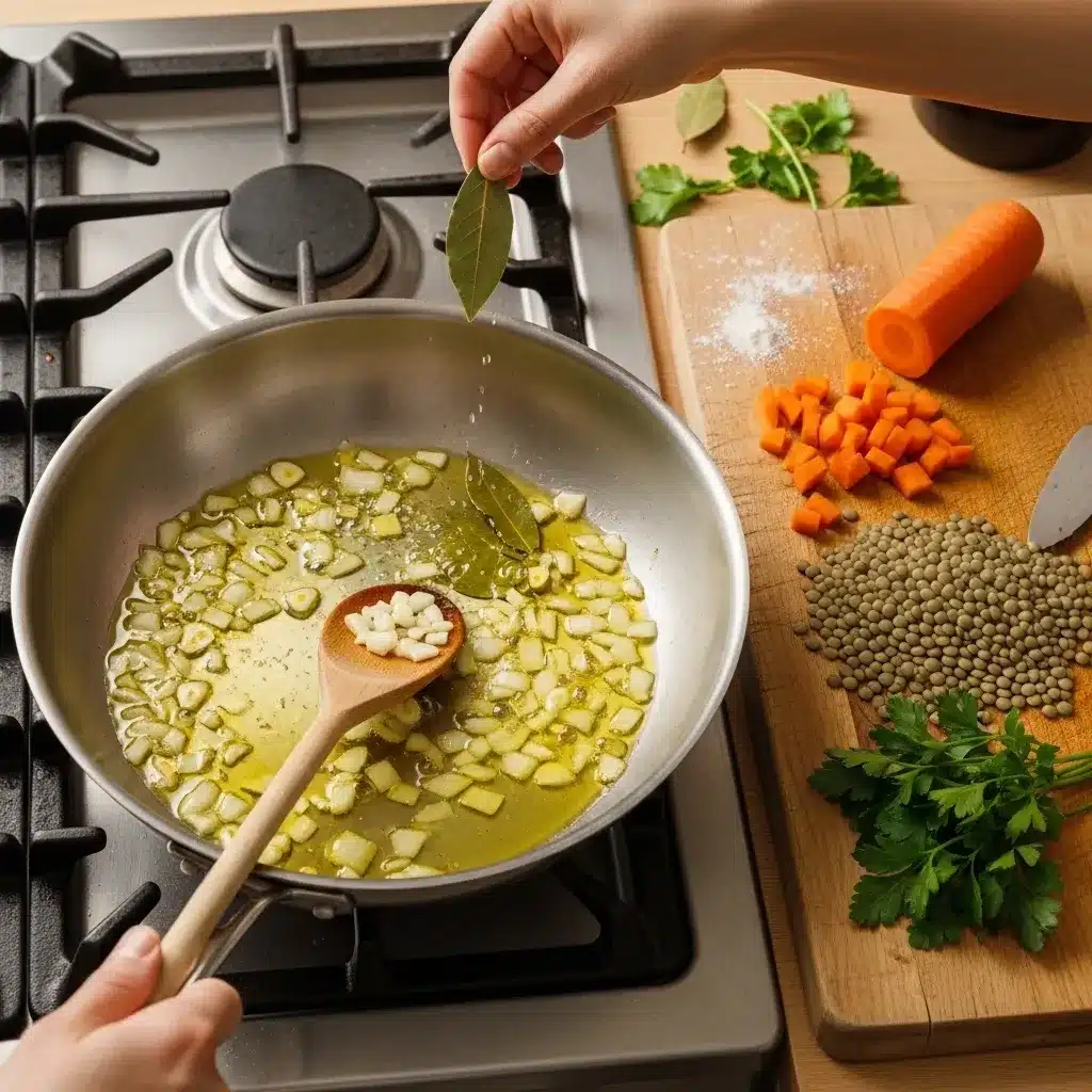 Lentilha com Cenoura e Salsinha