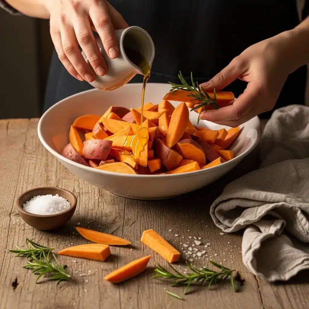 Batata-doce assada com Azeite e Sal