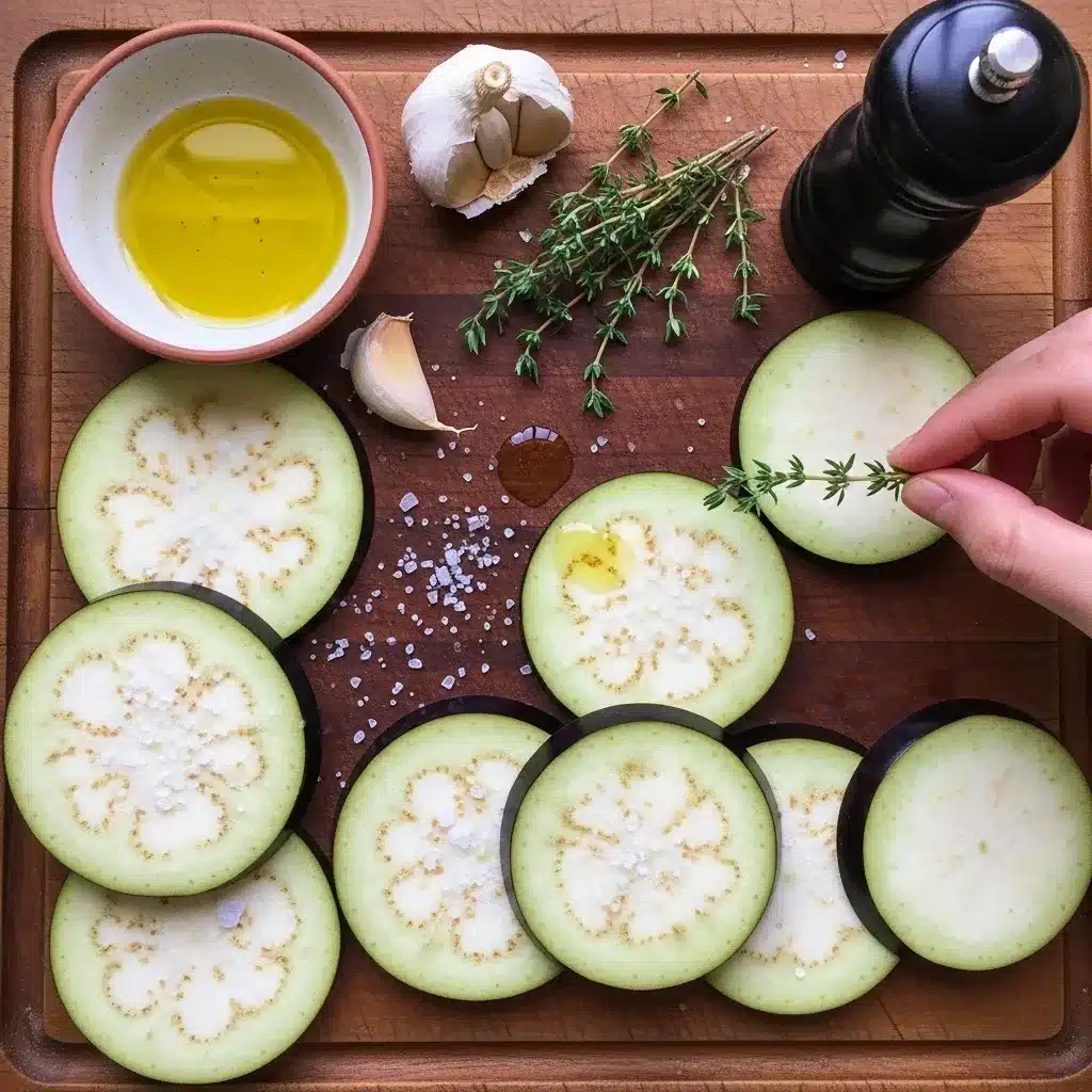 Berinjela grelhada com Tomilho e Azeite