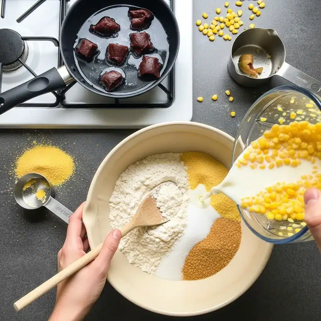 Bolo de milho com cobertura de goiabada