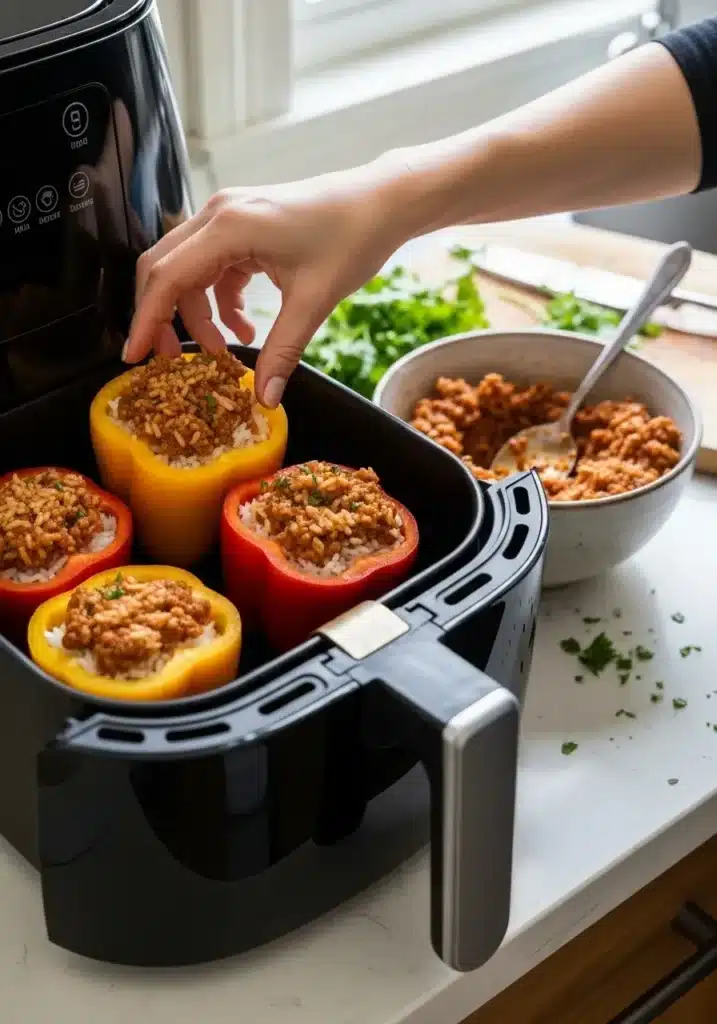 pimentão recheado na air fryer