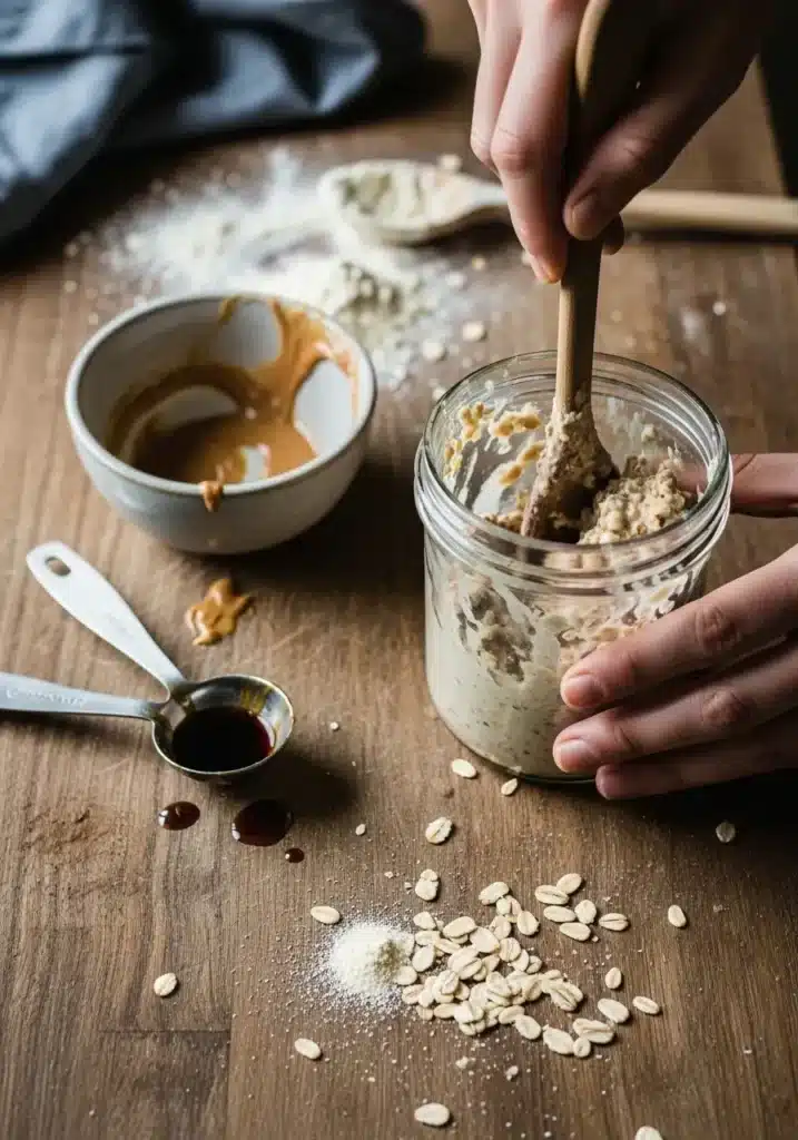 Aveia Noturna com Massa de Biscoito Rica em Proteínas