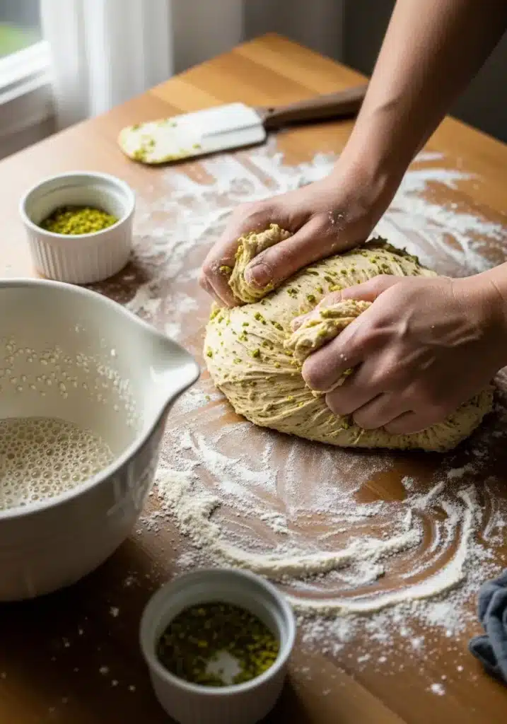 receita de pão de pistache
