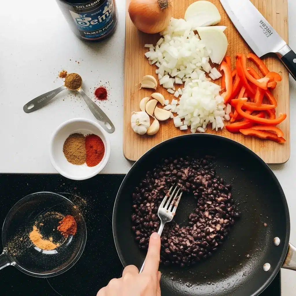 Tacos Crocantes Veganos de Feijão Preto