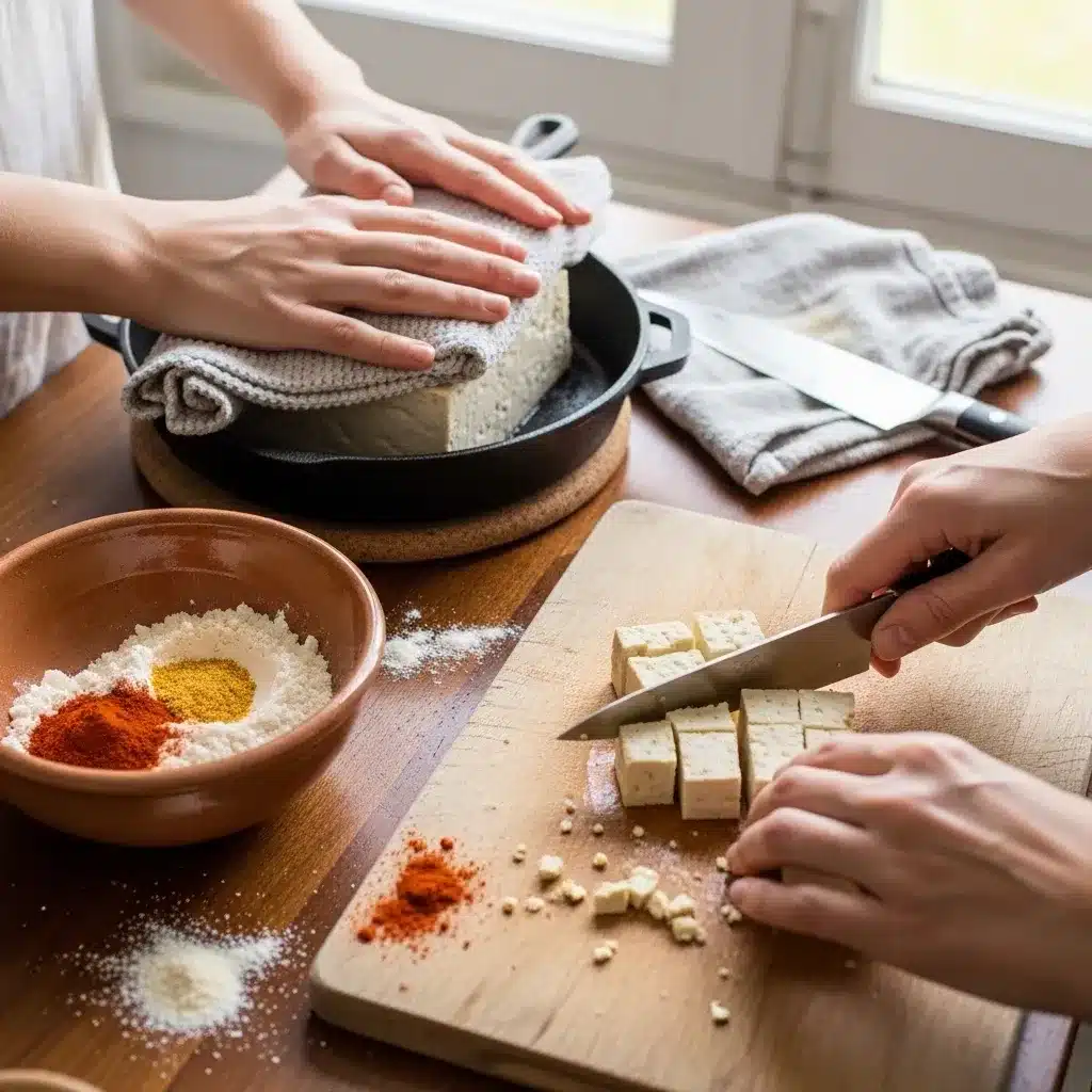 Tofu Crocante com Mostarda e Mel
