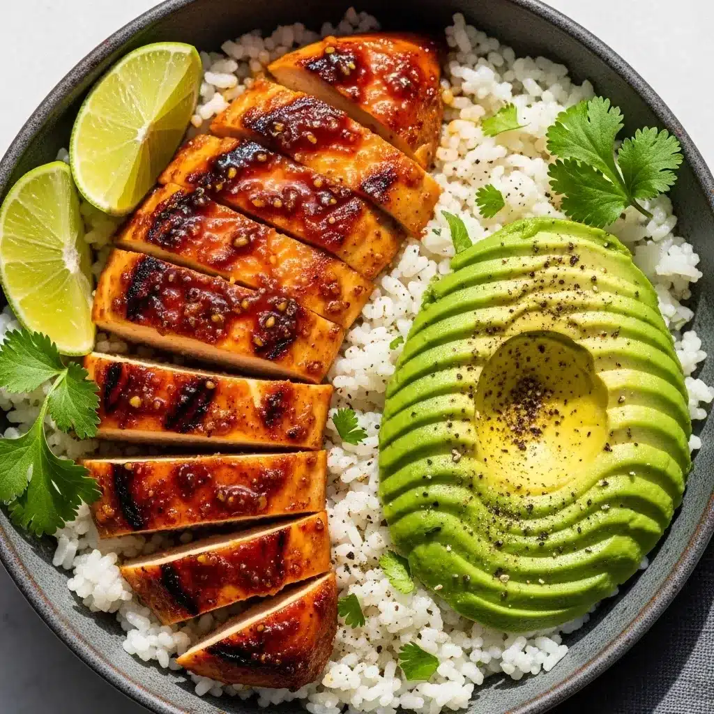 Frango com Mel e Limão e Arroz com Abacate