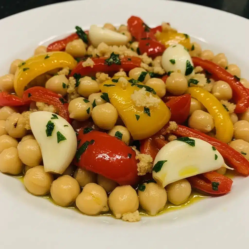 Grão-de-bico com Pimentão e Alho