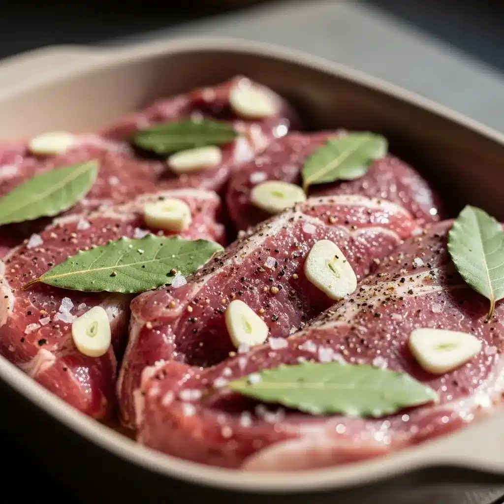 Carne magra com Alho e Louro