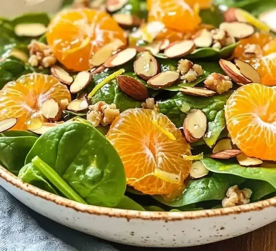 Salada de Espinafre com Castanha e Limão
